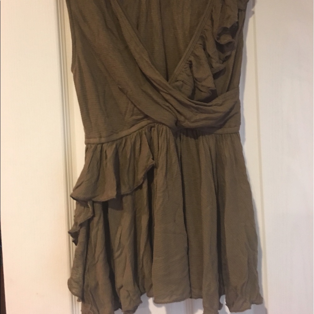 Free People Olive Wrap-Style Short Sleeve Tee - Picture 4 of 4
